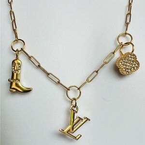 Gold Designer Charm Necklace